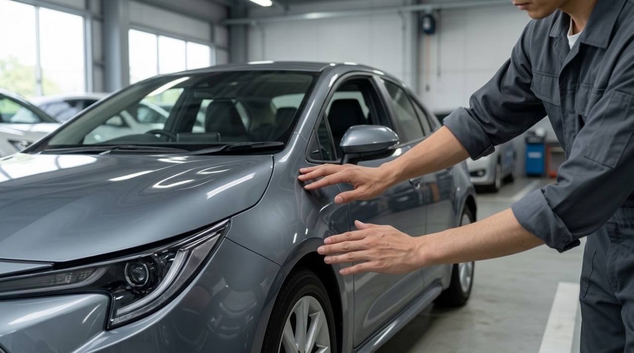 車体を丁寧に確認する査定のイメージ