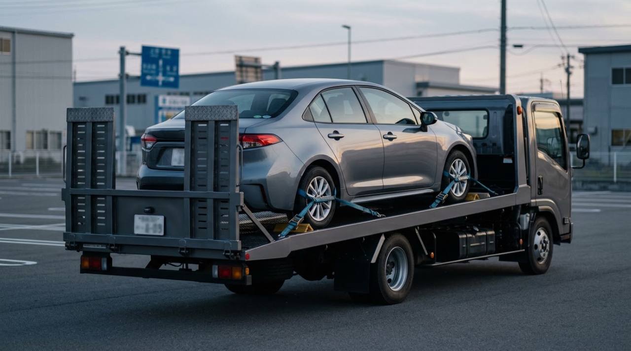 積載車による車両搬送のイメージ